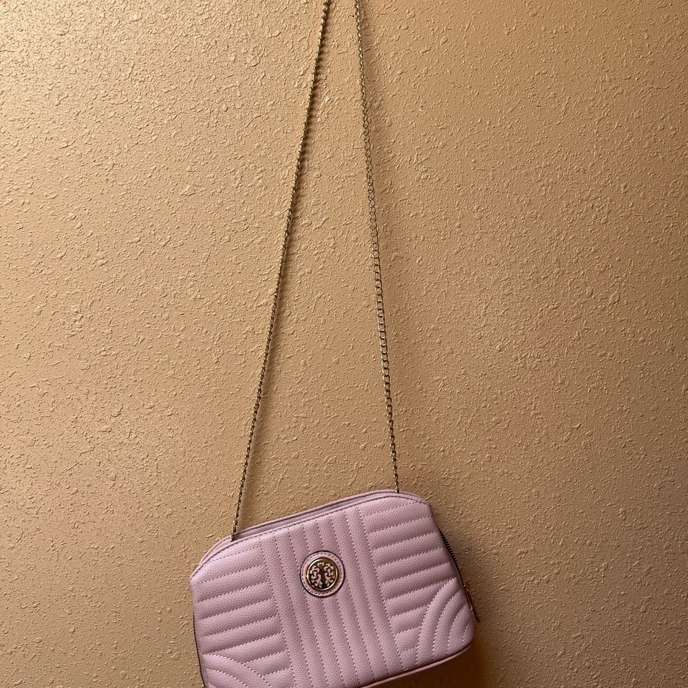 Pink gold chain crossbody bag